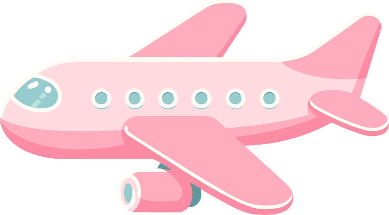 Cute Pink Jet Plane Illustration